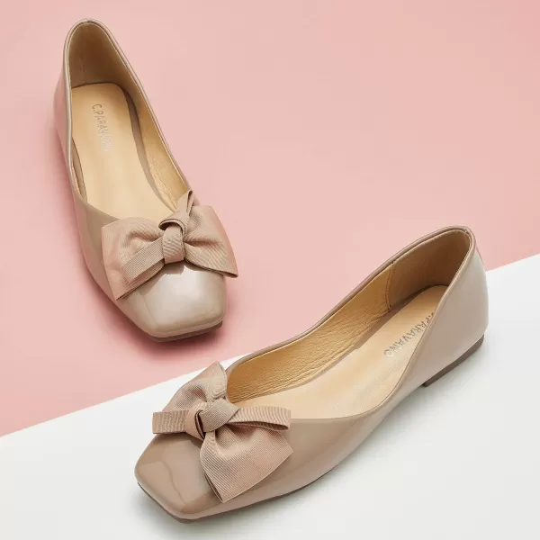 C.Paravano Women's Flats | Square Toe Shoes for Women | Leather Flat Shoes for Women | Slip On Ballet Flats
