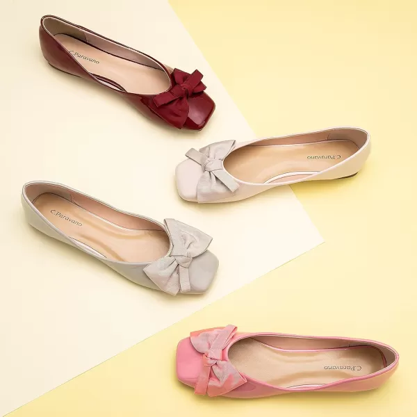 C.Paravano Women's Flats | Square Toe Shoes for Women | Leather Flat Shoes for Women | Slip On Ballet Flats