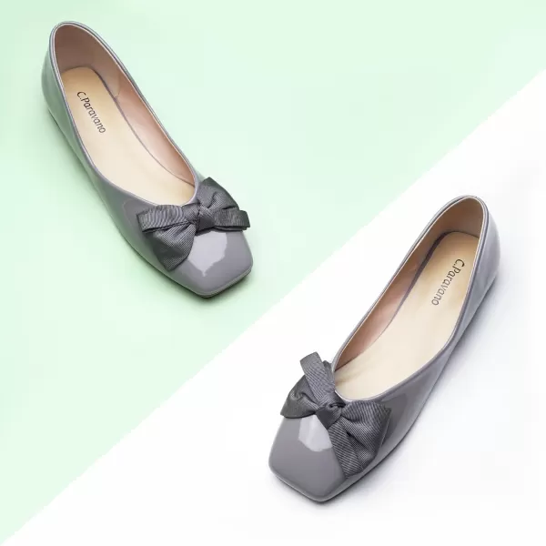 C.Paravano Women's Flats | Square Toe Shoes for Women | Leather Flat Shoes for Women | Slip On Ballet Flats