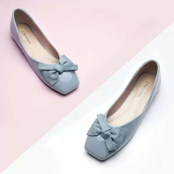 C.Paravano Women's Flats | Square Toe Shoes for Women | Leather Flat Shoes for Women | Slip On Ballet Flats