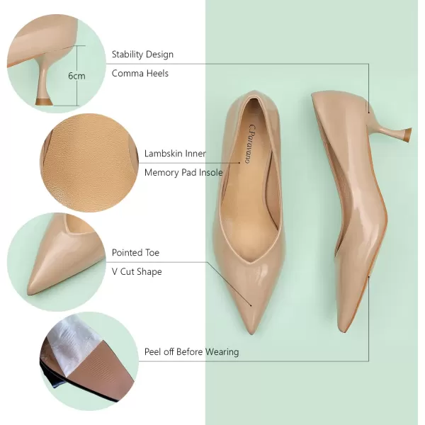 C.Paravano Women's Pump | Kitten Heel Daily Pumps | Closed Toe Low Heel | Comfortable Low Stiletto Heel Pumps