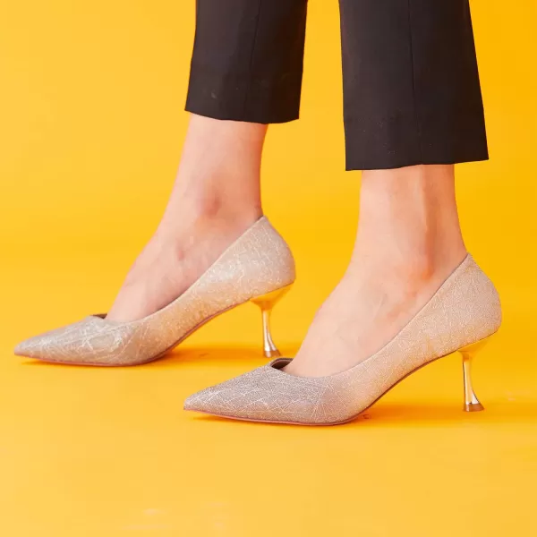 C.Paravano Women's Pump | Kitten Heel Daily Pumps | Closed Toe Low Heel | Comfortable Low Stiletto Heel Pumps