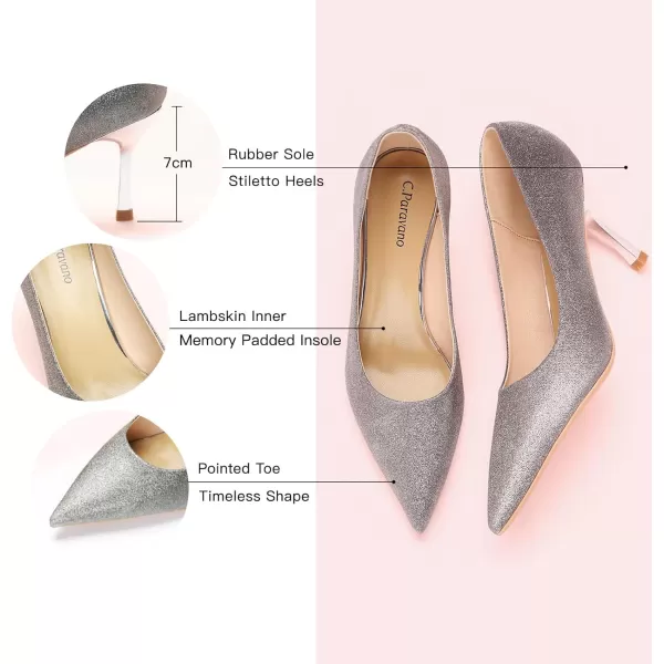 C.Paravano Women's Pump | Kitten Heel Daily Pumps | Closed Toe Low Heel | Comfortable Low Stiletto Heel Pumps