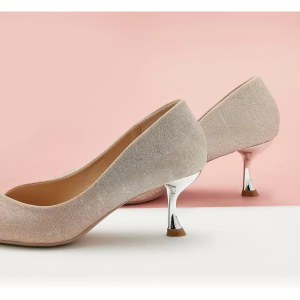 C.Paravano Women's Pump | Kitten Heel Daily Pumps | Closed Toe Low Heel | Comfortable Low Stiletto Heel Pumps