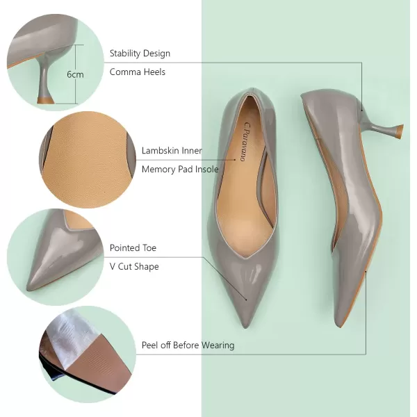 C.Paravano Women's Pump | Kitten Heel Daily Pumps | Closed Toe Low Heel | Comfortable Low Stiletto Heel Pumps