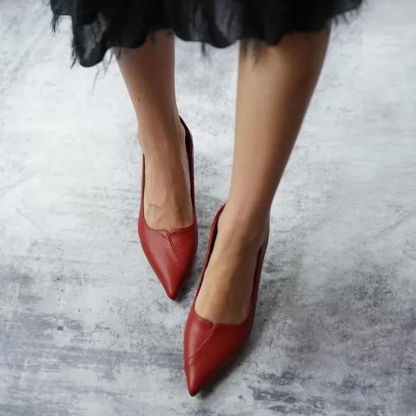 C.Paravano Women's Pump | Kitten Heel Daily Pumps | Closed Toe Low Heel | Comfortable Low Stiletto Heel Pumps