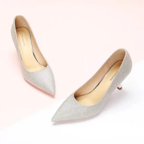 C.Paravano Women's Pump | Kitten Heel Daily Pumps | Closed Toe Low Heel | Comfortable Low Stiletto Heel Pumps