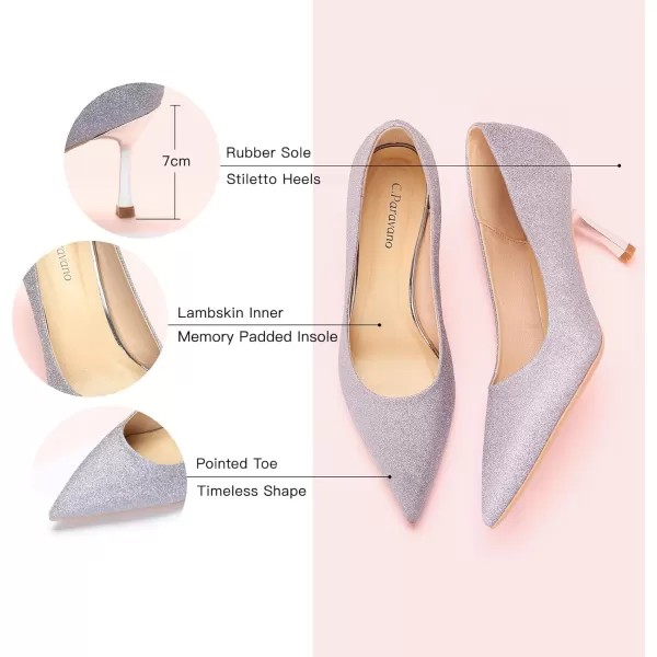 C.Paravano Women's Pump | Kitten Heel Daily Pumps | Closed Toe Low Heel | Comfortable Low Stiletto Heel Pumps
