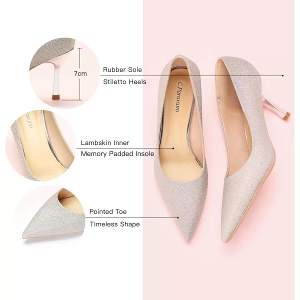 C.Paravano Women's Pump | Kitten Heel Daily Pumps | Closed Toe Low Heel | Comfortable Low Stiletto Heel Pumps
