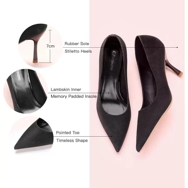 C.Paravano Women's Pump | Kitten Heel Daily Pumps | Closed Toe Low Heel | Comfortable Low Stiletto Heel Pumps