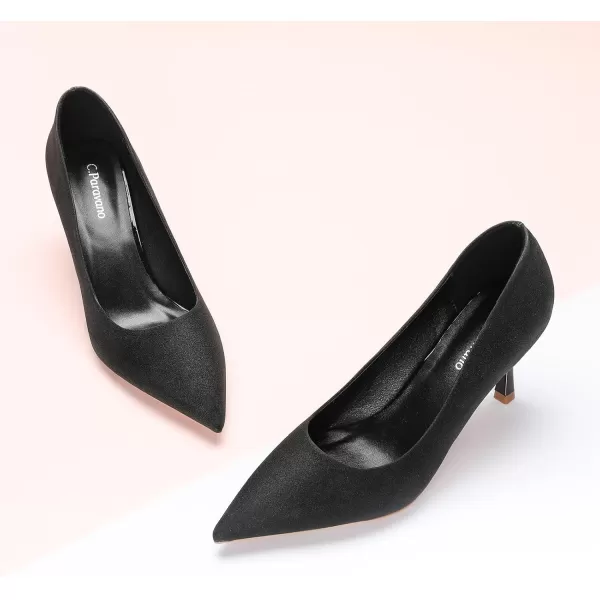 C.Paravano Women's Pump | Kitten Heel Daily Pumps | Closed Toe Low Heel | Comfortable Low Stiletto Heel Pumps
