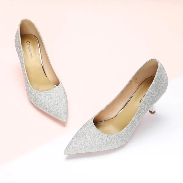 C.Paravano Women's Pump | Kitten Heel Daily Pumps | Closed Toe Low Heel | Comfortable Low Stiletto Heel Pumps