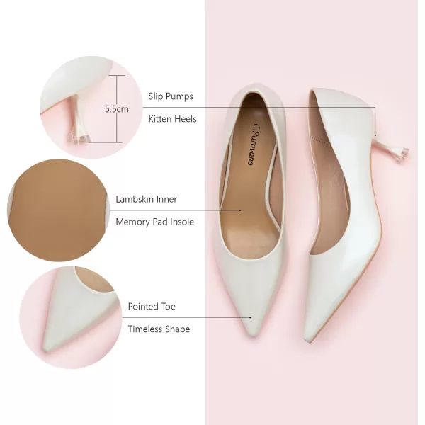 C.Paravano Women's Pumps I Pointed Toe Stiletto Pumps I Kitten Low Heel Daily Pumps I Closed Toe Slip On Comfortable Heels