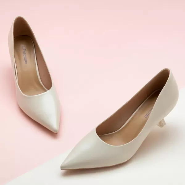 C.Paravano Women's Pumps I Pointed Toe Stiletto Pumps I Kitten Low Heel Daily Pumps I Closed Toe Slip On Comfortable Heels