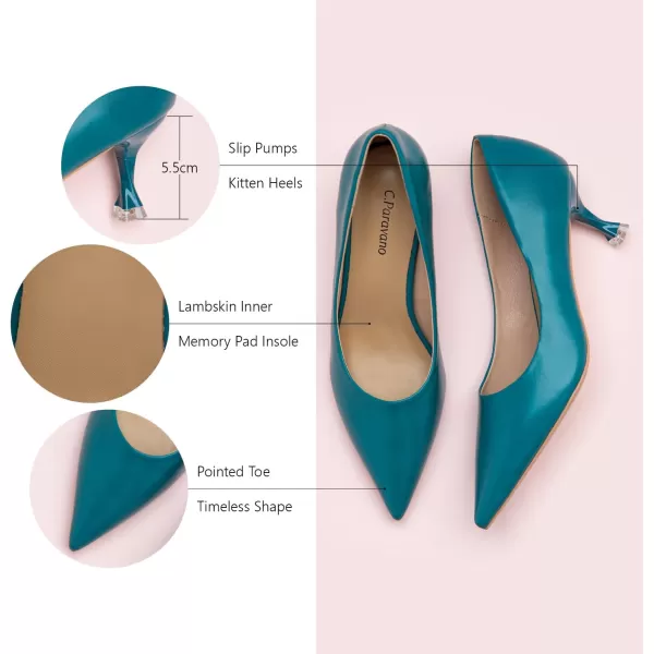 C.Paravano Women's Pumps I Pointed Toe Stiletto Pumps I Kitten Low Heel Daily Pumps I Closed Toe Slip On Comfortable Heels