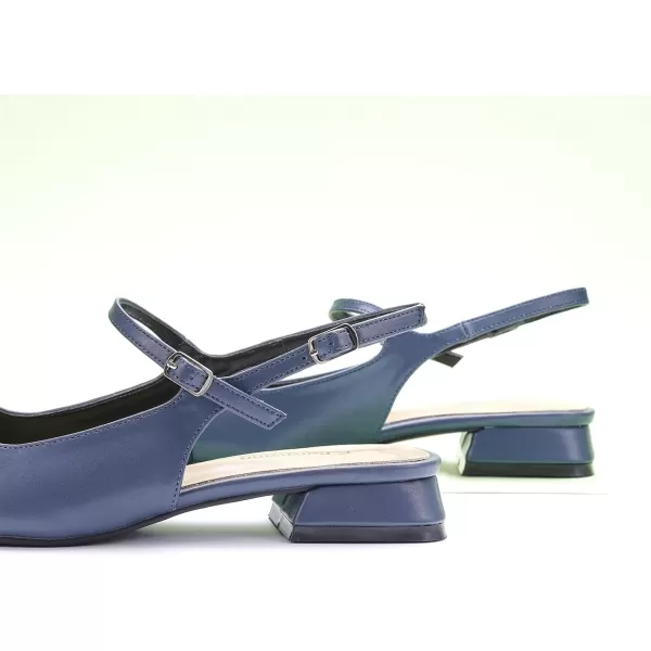 C.Paravano Women's Slingback | Square Toe Slingback Flats | Ankle Strap Flats Sandals | Slip on Casual Flats Shoes | Leather Dress Shoes for Wedding