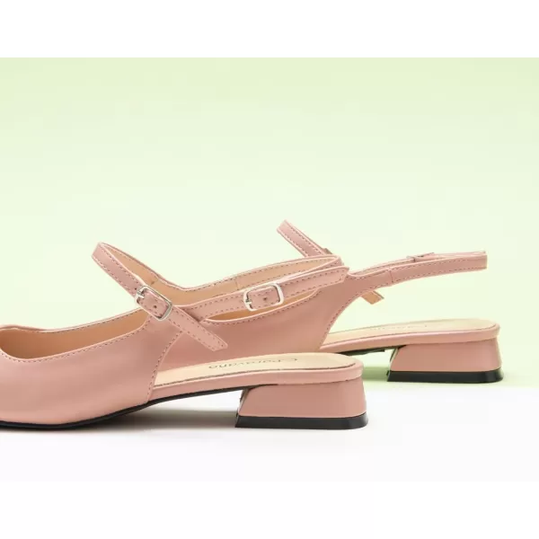 C.Paravano Women's Slingback | Square Toe Slingback Flats | Ankle Strap Flats Sandals | Slip on Casual Flats Shoes | Leather Dress Shoes for Wedding