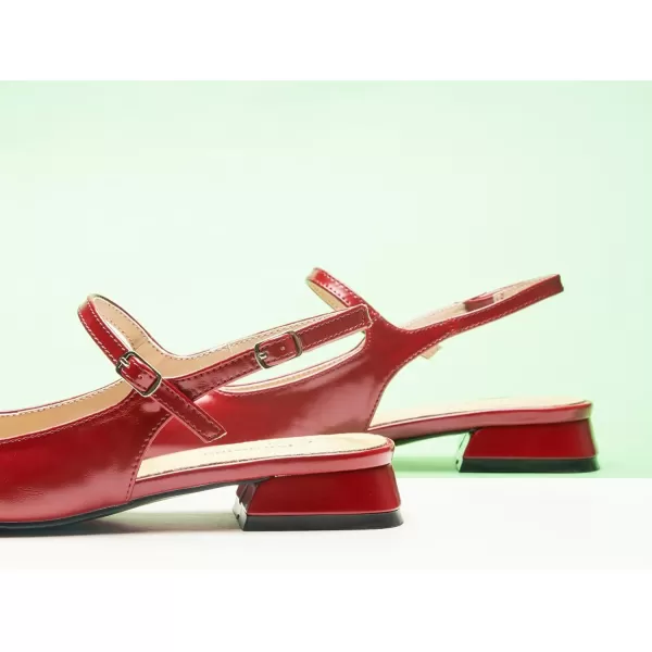 C.Paravano Women's Slingback | Women's Flat Sandals | Square Toe Slingback Flats | Adjustable Strap Flats | Fashion Casual Flats Shoes