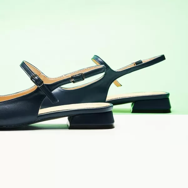 C.Paravano Women's Slingback | Women's Flat Sandals | Square Toe Slingback Flats | Adjustable Strap Flats | Fashion Casual Flats Shoes