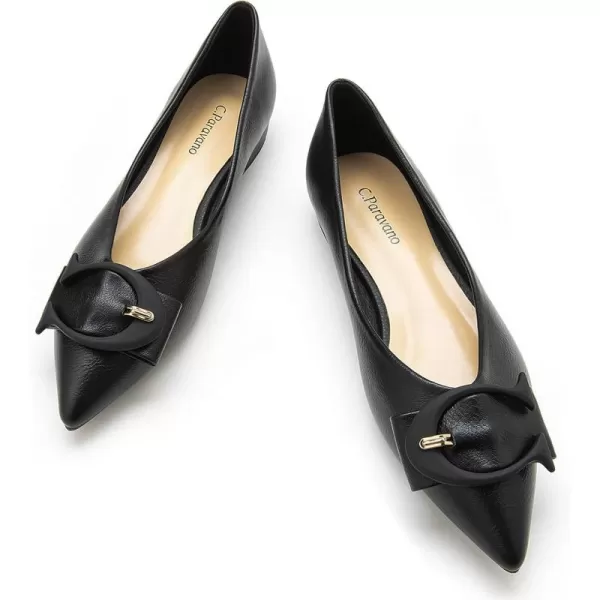 C.Paravano Flat Shoes for Women | Ballet Shoes | Pointed Toe Flats | Leather Flats for Women | Comfortable Slip on Women's Flats | Work Flats for Women
