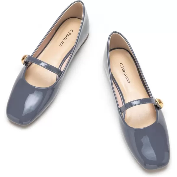 C.Paravano Mary Jane Flats for Women | Women's Ballet Flats | Mary Jane Shoes Women | Leather Square Toe Flats