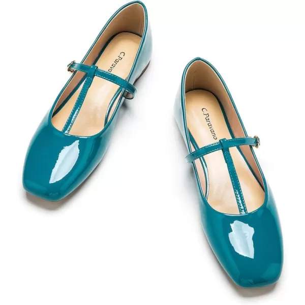 C.Paravano Mary Jane Flats for Women | Women's Ballet Flats | Mary Jane Shoes Women | Leather Square Toe Flats