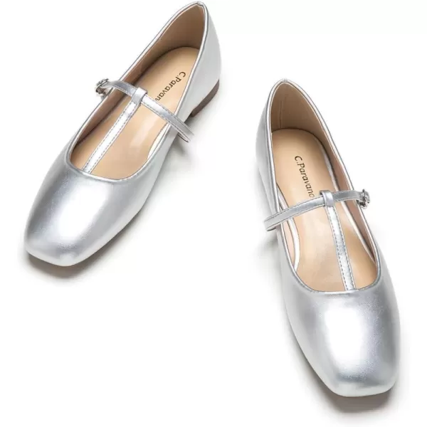 C.Paravano Mary Jane Flats for Women | Women's Ballet Flats | Mary Jane Shoes Women | Leather Square Toe Flats