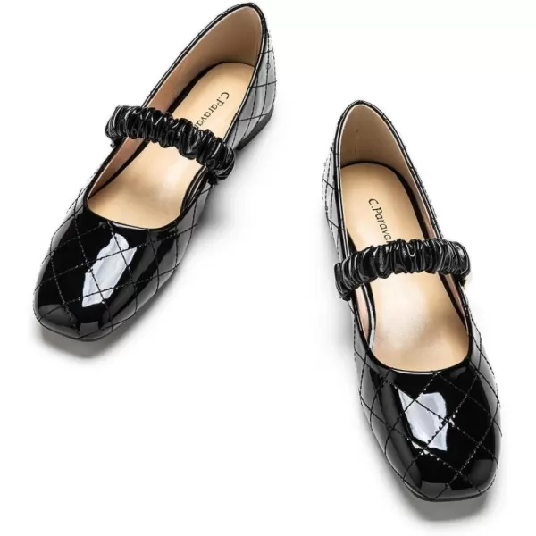 C.Paravano Mary Jane Flats for Women | Women's Ballet Flats | Mary Jane Shoes Women | Leather Square Toe Flats