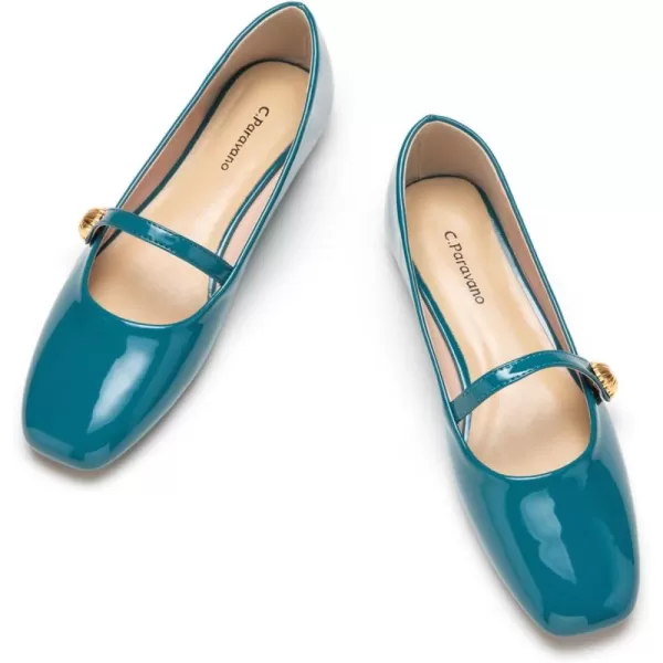 C.Paravano Mary Jane Flats for Women | Women's Ballet Flats | Mary Jane Shoes Women | Leather Square Toe Flats