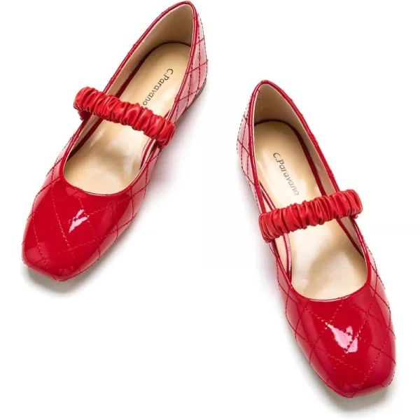 C.Paravano Mary Jane Flats for Women | Women's Ballet Flats | Mary Jane Shoes Women | Leather Square Toe Flats