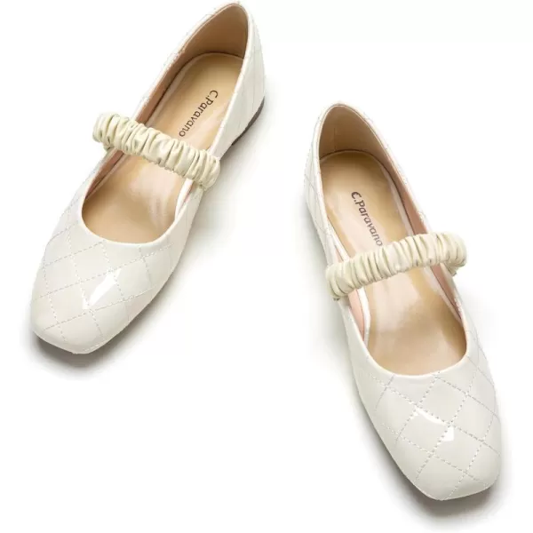 C.Paravano Mary Jane Flats for Women | Women's Ballet Flats | Mary Jane Shoes Women | Leather Square Toe Flats