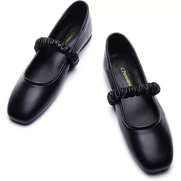 C.Paravano Mary Jane Flats for Women | Women's Ballet Flats | Mary Jane Shoes Women | Leather Square Toe Flats
