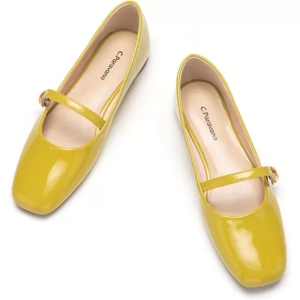 C.Paravano Mary Jane Flats for Women | Women's Ballet Flats | Mary Jane Shoes Women | Leather Square Toe Flats