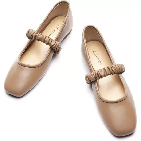 C.Paravano Mary Jane Flats for Women | Women's Ballet Flats | Mary Jane Shoes Women | Leather Square Toe Flats