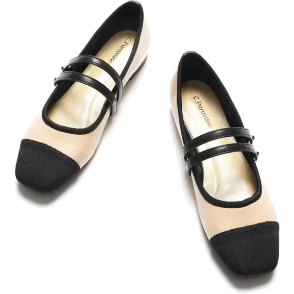 C.Paravano Mary Jane Shoes for Women | Women's Flats | Women Square Toe Flats | Leather Mary Jane