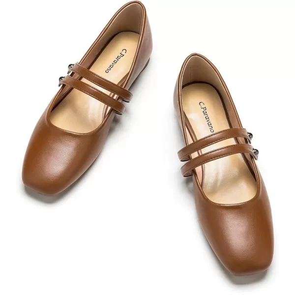 C.Paravano Mary Jane Shoes for Women | Women's Flats | Women Square Toe Flats | Leather Mary Jane