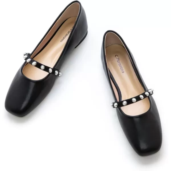 C.Paravano Mary Jane Shoes for Women | Women's Flats | Women Square Toe Flats | Leather Mary Jane