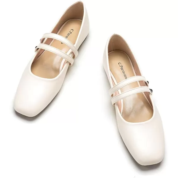 C.Paravano Mary Jane Shoes for Women | Women's Flats | Women Square Toe Flats | Leather Mary Jane