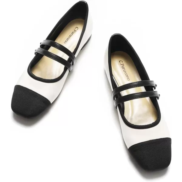 C.Paravano Mary Jane Shoes for Women | Women's Flats | Women Square Toe Flats | Leather Mary Jane