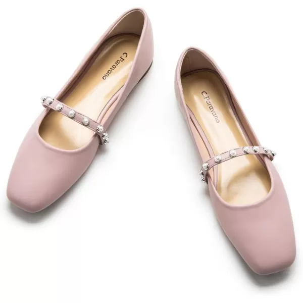 C.Paravano Mary Jane Shoes for Women | Women's Flats | Women Square Toe Flats | Leather Mary Jane
