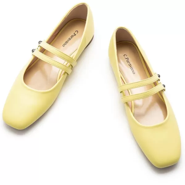 C.Paravano Mary Jane Shoes for Women | Women's Flats | Women Square Toe Flats | Leather Mary Jane
