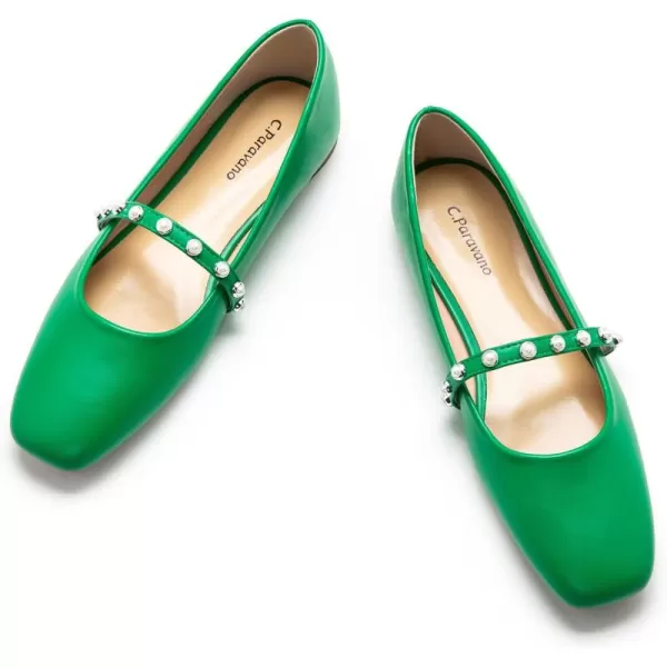 C.Paravano Mary Jane Shoes for Women | Women's Flats | Women Square Toe Flats | Leather Mary Jane