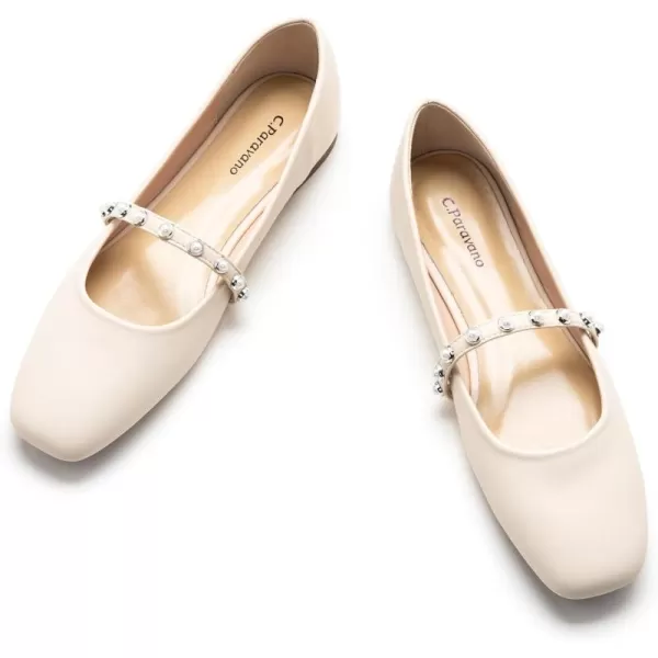 C.Paravano Mary Jane Shoes for Women | Women's Flats | Women Square Toe Flats | Leather Mary Jane