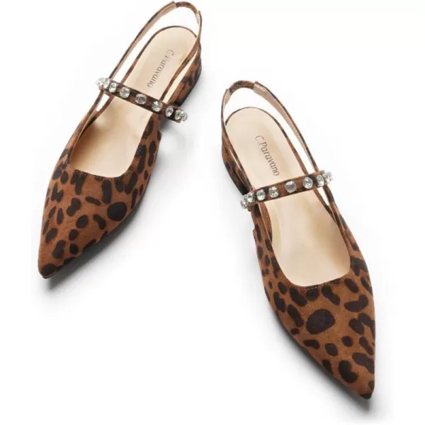 C.Paravano Slingback Flats for Women Pointed Toe Flats Sandal Women's Slingback Flats for Dressy Wedding Office Causal