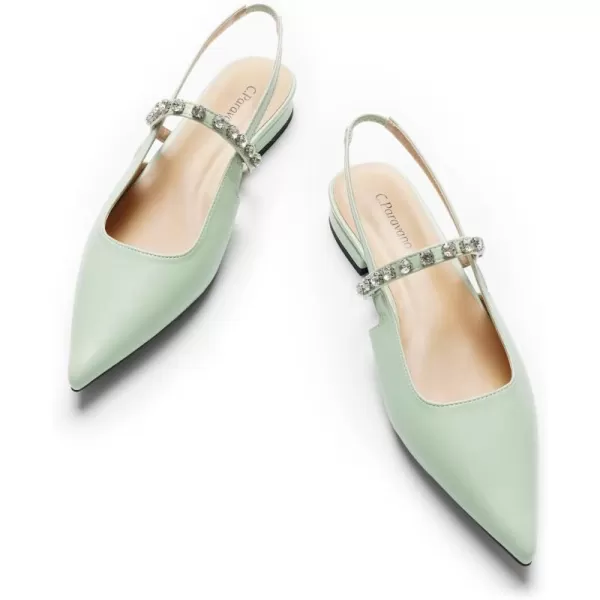 C.Paravano Slingback Flats for Women Pointed Toe Flats Sandal Women's Slingback Flats for Dressy Wedding Office Causal