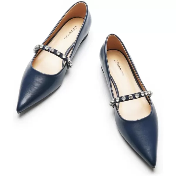 C.Paravano Slingback Flats for Women Pointed Toe Flats Sandal Women's Slingback Flats for Dressy Wedding Office Causal