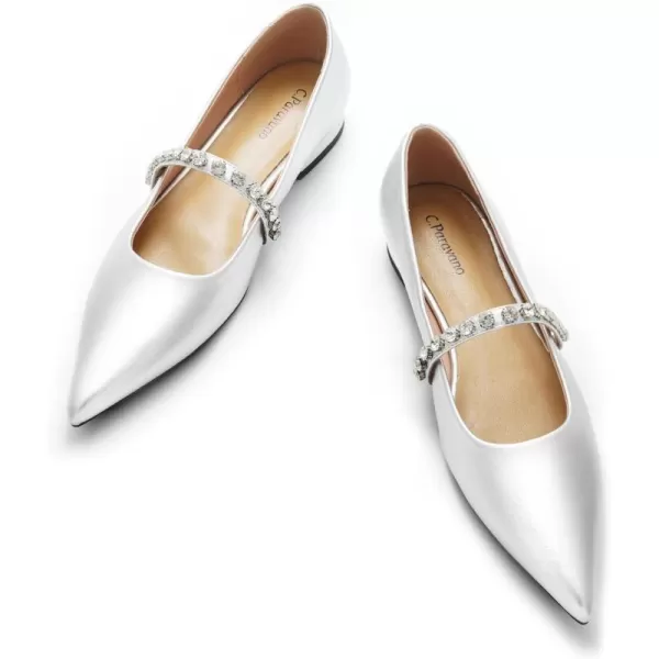 C.Paravano Slingback Flats for Women Pointed Toe Flats Sandal Women's Slingback Flats for Dressy Wedding Office Causal