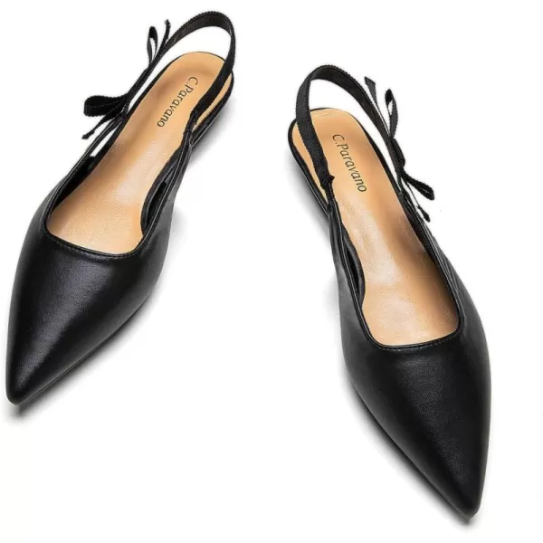 C.Paravano Slingback Flats for Women Pointed Toe Flats Sandal Women's Slingback Flats for Dressy Wedding Office Causal