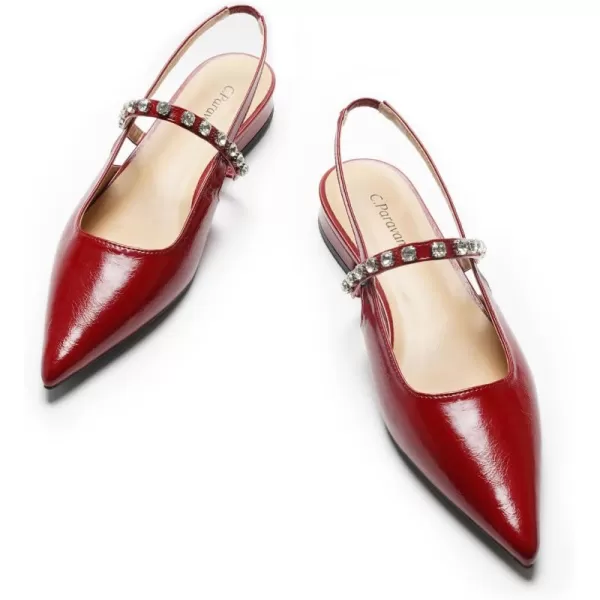 C.Paravano Slingback Flats for Women Pointed Toe Flats Sandal Women's Slingback Flats for Dressy Wedding Office Causal