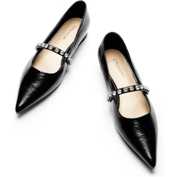 C.Paravano Slingback Flats for Women Pointed Toe Flats Sandal Women's Slingback Flats for Dressy Wedding Office Causal